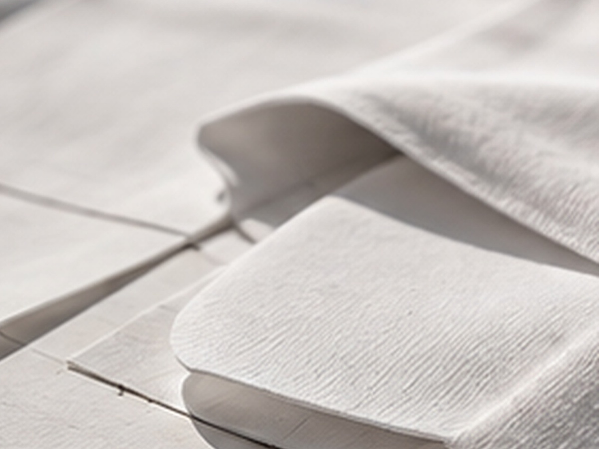 White jersey fabric prepared for cutting