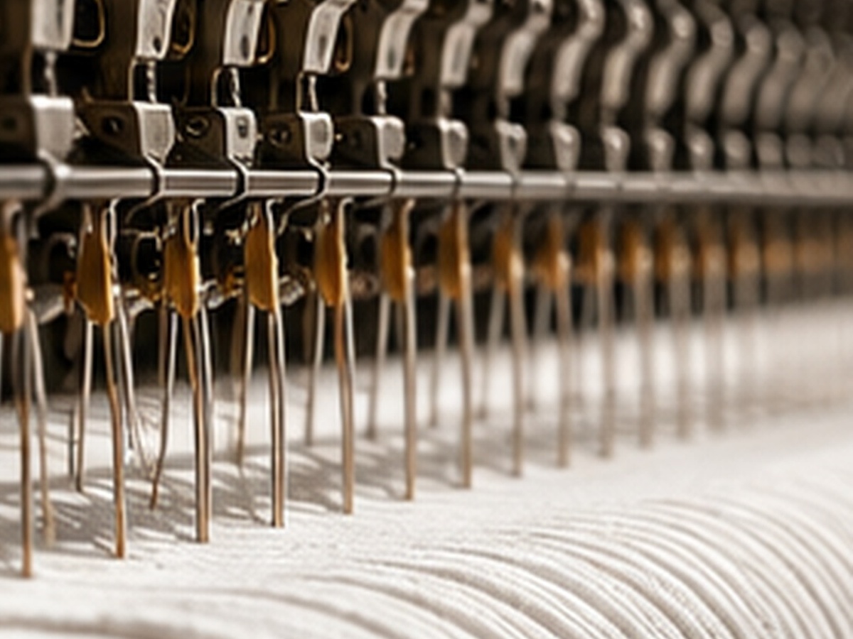 Circular knitting machine producing jersey fabric