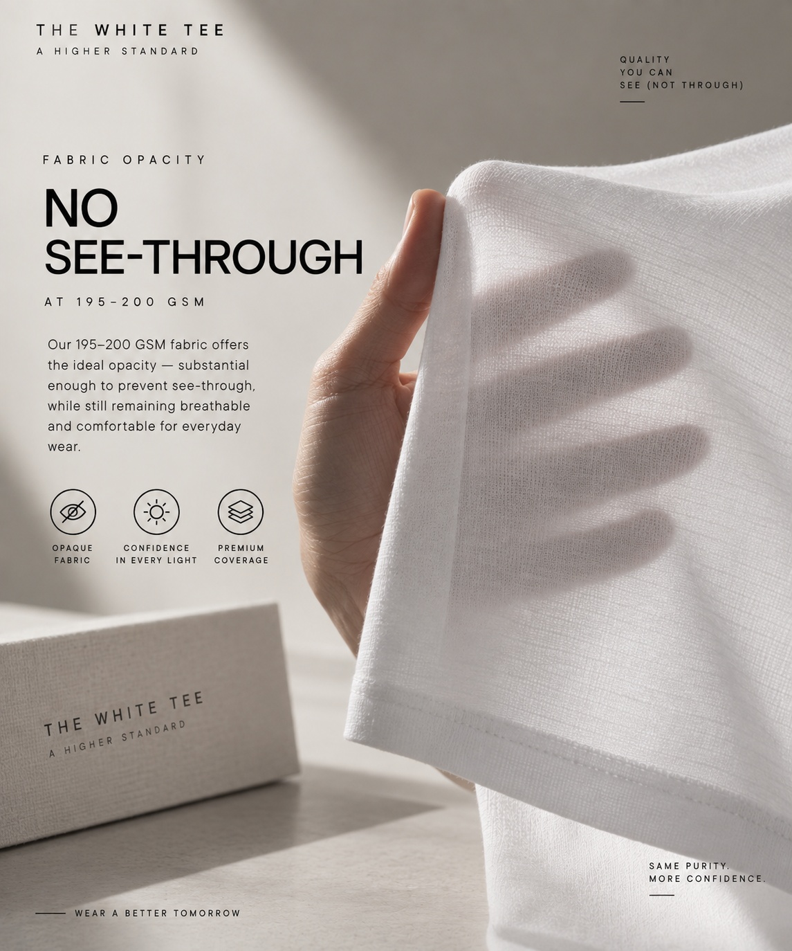 White fabric opacity