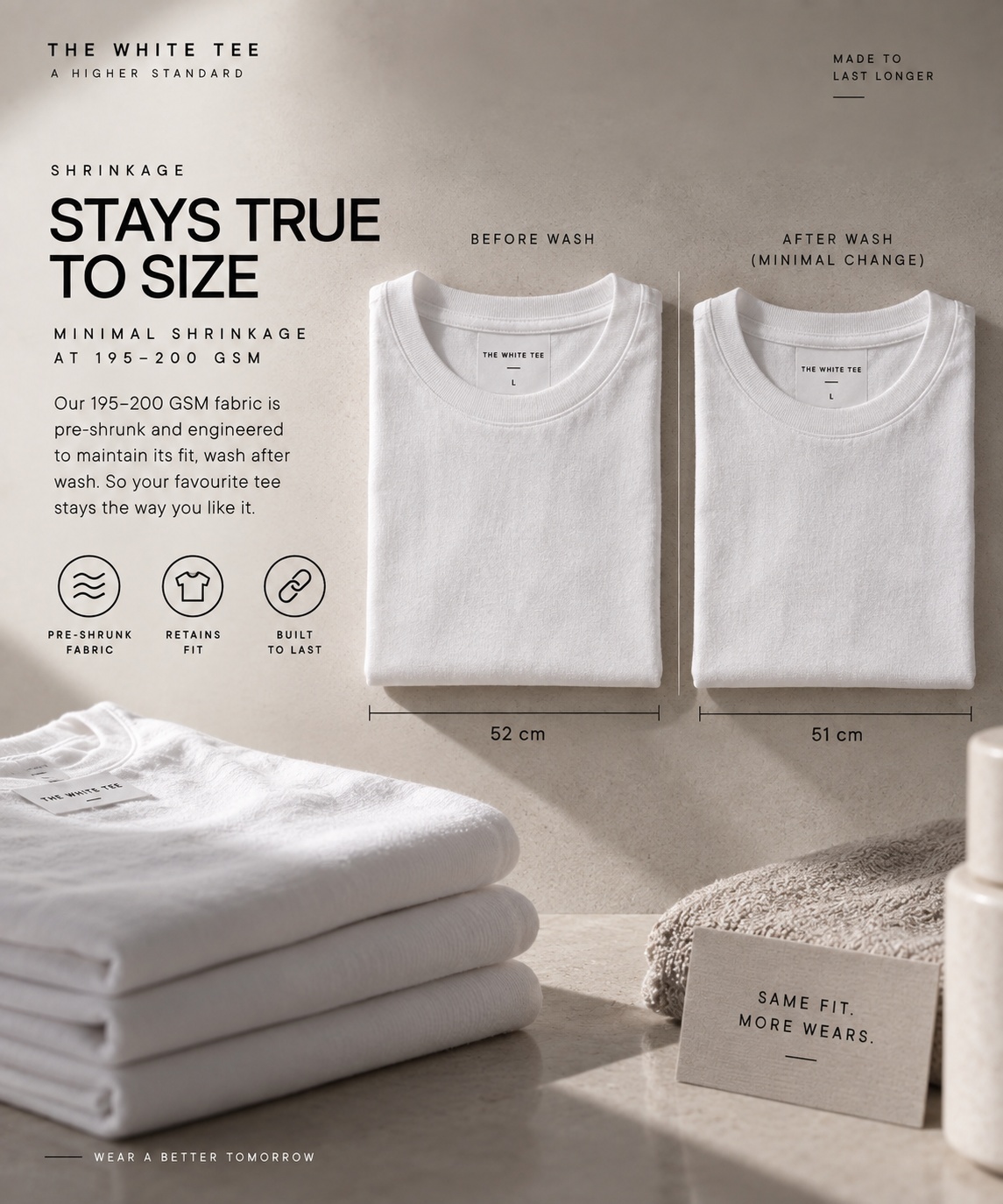 Fabric surface and shrinkage reference